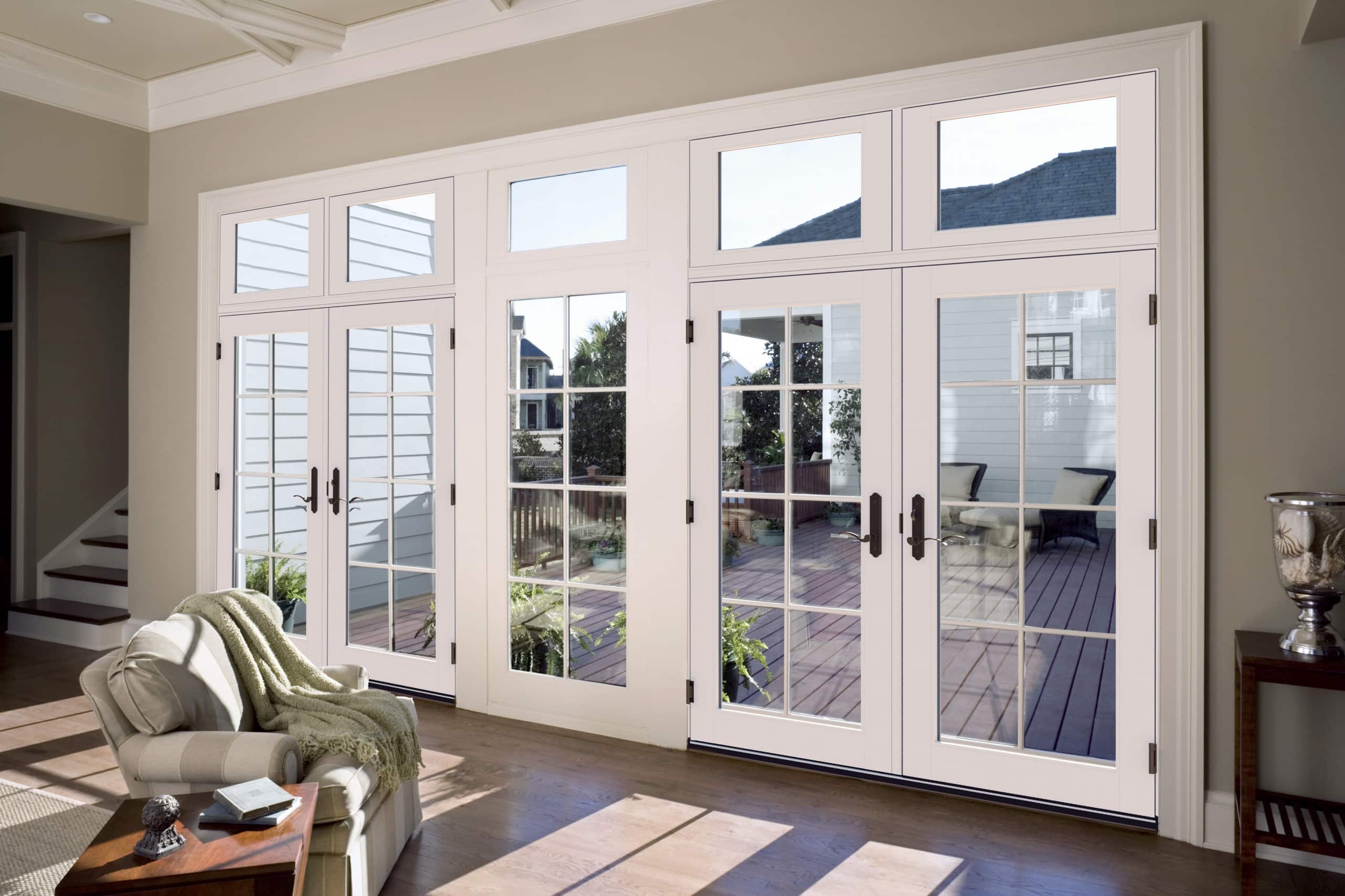 Siddhi Galvalume Steel Entrance Door - Architectural White French Patio Door System